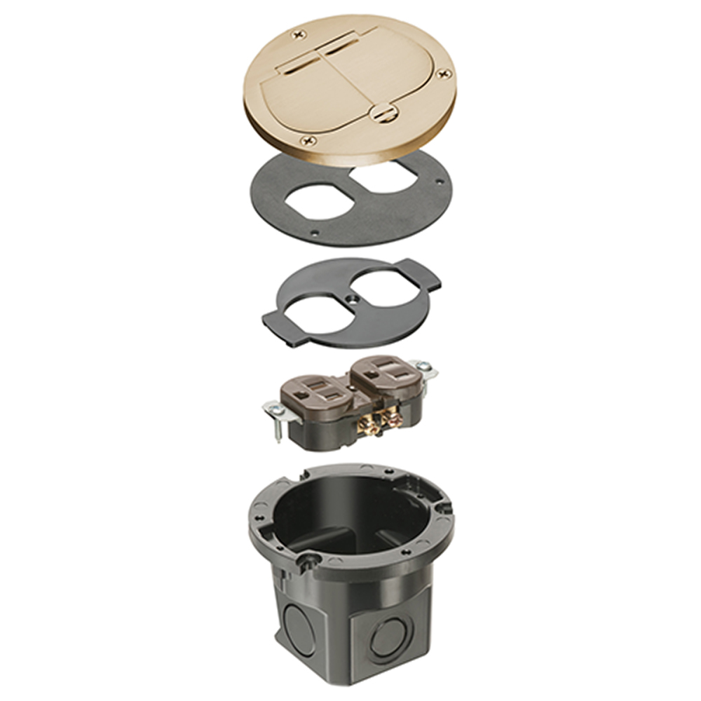 Arlington Flb3532mb Brass Retro Floor Box Gordon Electric Supply