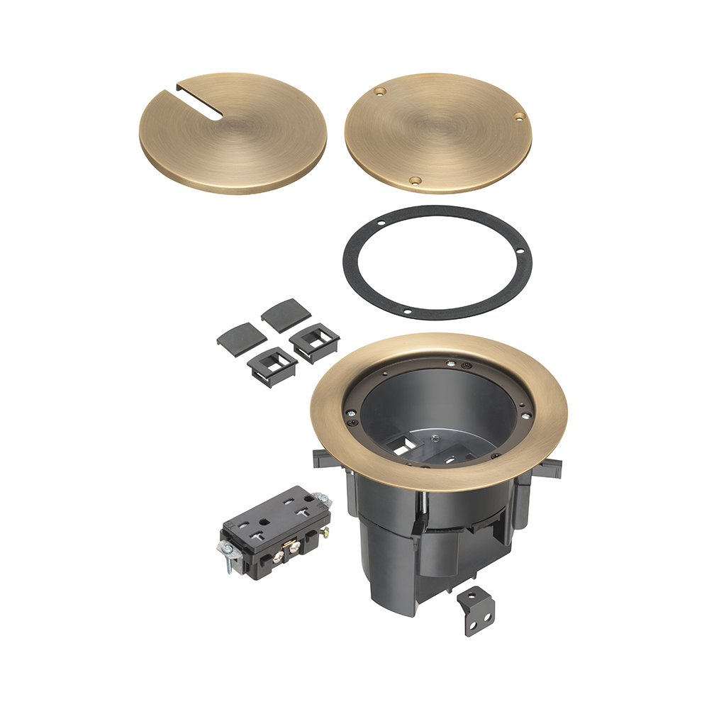 ARL FLBR5420AB FLUSH IN-USE BOX W/TWOLOW VOLT JACKS (ANT BRZ)