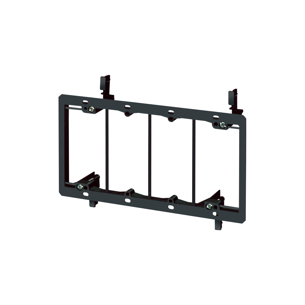 Low Voltage mounting bracket, four gang for installation on existing construction for class 2 wiring only.