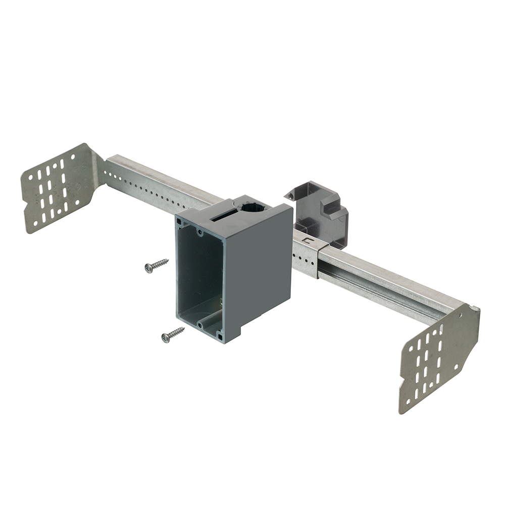 Save time with Arlington's SLIDERBAR kits! Kit includes SLIDERBAR (SL18) and single gang non-metallic box with installation screws and slider clip (SLB101).