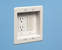 combination power low voltage electrical box installed on wall
