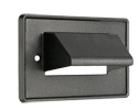 Reversible non metallic cable entrance plate for existing cables. Single Gang. Includes screws that match plate color. Color White. Horizontal. Color Black.