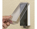 Low profile inbox for 1-1/2" wall systems. Vertical with weatherproof while in use clear cover.