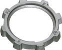 Zinc die-cast locknut with cast thread. Trade Size 1-1/2"