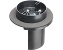 L-shaped fan and fixture vapor box. 70lb fan, 200lb fixture rated for double drywall. 28.5 cu. 2 Hour Fire Rating. Flange forms a protective barrier against air infiltration.