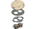 Trim kit for Arlington's FLB3500 cut in box, Includes cover, gasket and receptacle. Metallic Brass.