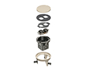 Non Metallic, round cover kit with box and blank light almond cover.