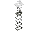 Trim kits for Arlington's Non Metallic concrete floor boxes. White.