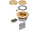 IN BOX cover kit. recessed receptacle and low voltage keystone for new concrete. Installs in Arlington's FLBC4500 and FLBC4502 box. Metallic Brass Cover.