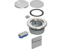 IN BOX cover kit. recessed receptacle and low voltage keystone for new concrete. Installs in Arlington's FLBC4500 and FLBC4502 box. Metallic Nickel Cover.