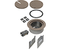 exploded view of components included in floor box cover kit