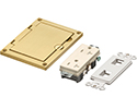 Brass single gang cover kit with Flip lid cover. Includes (1) 20A decorator style receptacle, (1) gasket.
