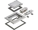 exploded view of components included in cover frame kit