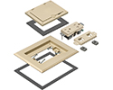 Light almond non-metallic single gang frame kit with flip lid cover. Includes (1) 20A decorator style receptacle, (1) gasket, low voltage insert and installation screws. Flip lid cover can be opened in any direction.