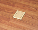 floor box in wooden floor with blank cover