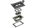 exploded view of components included in floor box trim kit