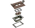 Trim kits for Arlington's Non Metallic concrete floor boxes. Brown. Flip Lid