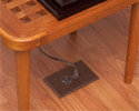 floor box under end table with lamp plugged in