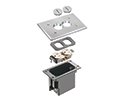 Non Metallic Box with metal covers for existing floors. Rectangular gasketed, metallic nickel cover with threaded plugs.