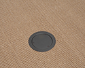 in-box recessed floor box with blank cover in carpeted floor