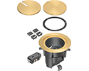 exploded view of components included in in-box recessed floor box kit