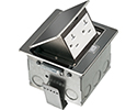 Square Stainless steel counter top box. Comes with a 20 amp tamper resistant decorator style receptacle. Color Black.