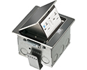 Square Stainless steel counter top box. Comes with a 20 amp tamper resistant decorator style GFCI receptacle. Color Black.
