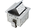 Square Stainless steel counter top box. Comes with a 20 amp tamper resistant decorator style GFCI receptacle.