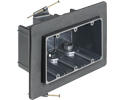 Versatile non conductive outlet box for new construction, three gang screw on. 59 cu inches.