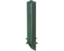 Gard-N-Post. 26" support for outdoor light fixtures or GFCI devices outdoors. Openings on both sides of post for back to back power or power on one side and low voltage on the other. Built in stabilizers for extra stability. Openings in stabilizers allow for insertion of extra support material. Angle Cut post for easy access to underground wiring. Two 1/2" Knockouts. Color Green. Color is permanent, no chipping.