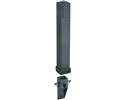 Gard-N-Post. 37" support for outdoor light fixtures or GFCI devices outdoors. Openings on both sides of post for back to back power or power on one side and low voltage on the other. Built in stabilizers for extra stability. Openings in stabilizers allow for insertion of extra support material. Angle Cut post for easy access to underground wiring. Two 1/2" Knockouts. Color Brown. Color is permanent, no chipping. Optional Extender, GPX18 adds 18" increments for even more height up to 73".