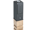 garden post mounted on wooden post