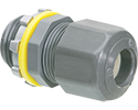 Low-profile non-metallic, liquid-tight, oil-tight, and strain relief cord connector furnished with a sealing ring and locknut. Supports .100 to .300 cord range. Includes assembled LPCG50 UF grommet 14/2 to 12/2 and cord grommet .100 to .300.