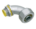 Straight, zinc die-cast connector for use with metallic or non metallic liquid tight conduit type B only. 3/8" Trade Size. 90 degrees. With Insulated throat.