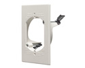 Low voltage cable entry bracket with slotted cover. Installs with a 3-1/2