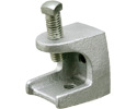 Malleable iron beam clamp. 125lb static load rating. threaded rod size 1/4