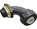 Non Metallic 90 degree connector for use with non metallic liquid tight conduit type B only. 3/4" Trade Size. Color Black.