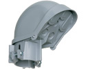 PVC Entrance cap for rigid, IMC, EMT, Rigid PVC. Trade Size 2". Mast Size 2-1/2". Wire Holes two at .750 and one at .562.