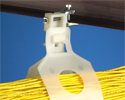 large cable bundle supported by the loop cable support and beam clamp