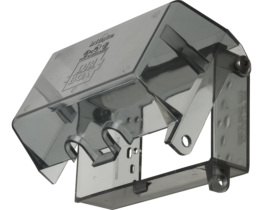 DBPV1C Clear Arlington 1-Gang Dri-Box Adapters w/ Non-Metal Cover & Base 