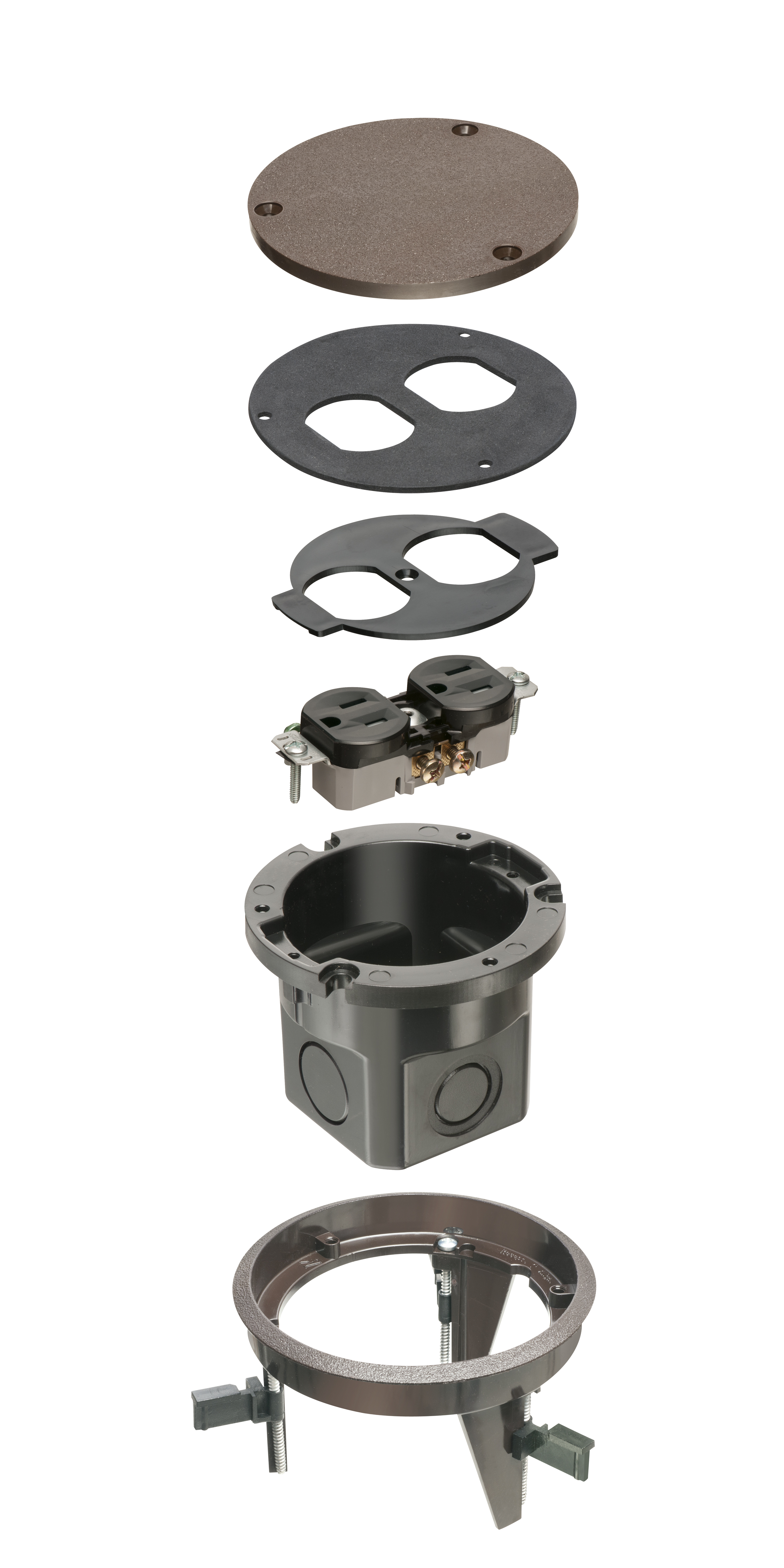 Arlington Flbr5420 Recessed Power And Data Round Floor Box Antique Bronze Amazon Com