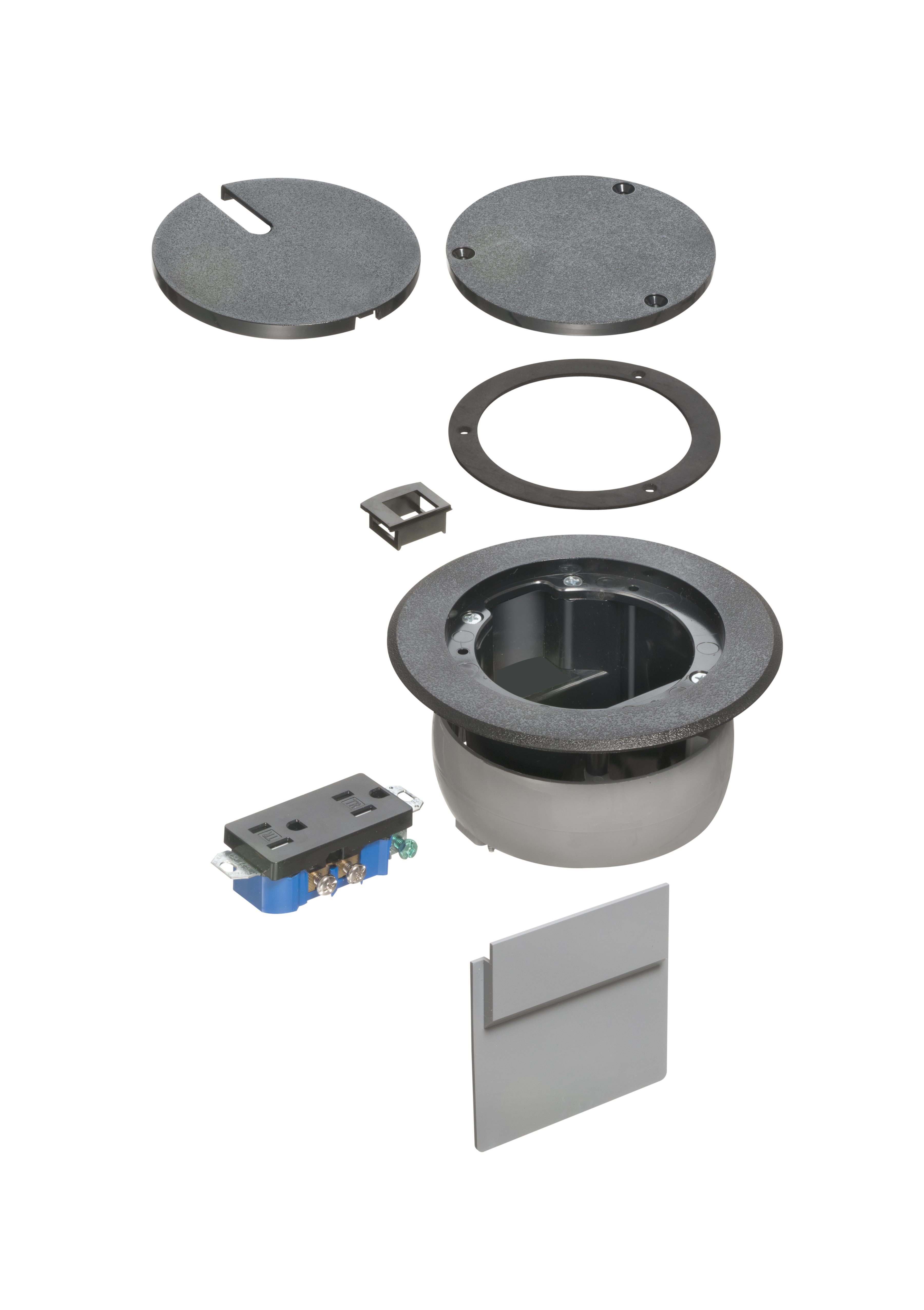 thumbnail image 2 of Arlington IN BOX® Cover Kit For Concrete Floor Boxes - Nickel Finish (Open Box) 2 of 4